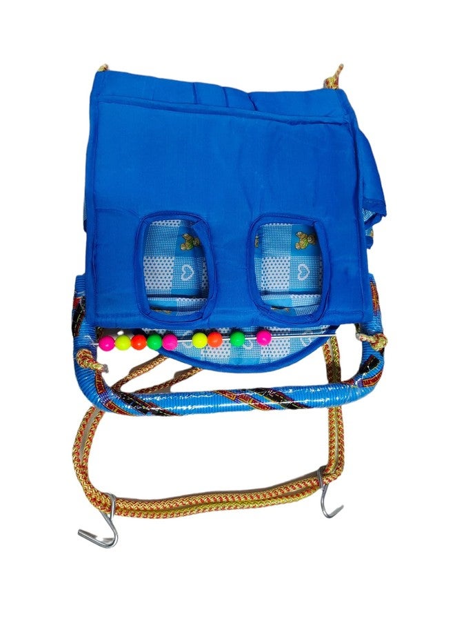 Maanit Cotton Swing Chair Folding and Washable, 1-5 Years with Safety Belt,Swing for Kids indoor and Outdoor Jhula for Babies,Baby Hanging Swing Jula (Blue) - Image 4